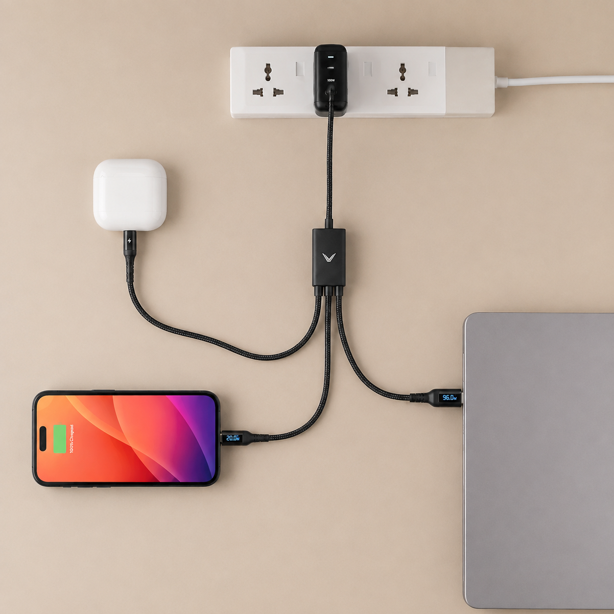 Hydra™ 100W Triple Power Cable