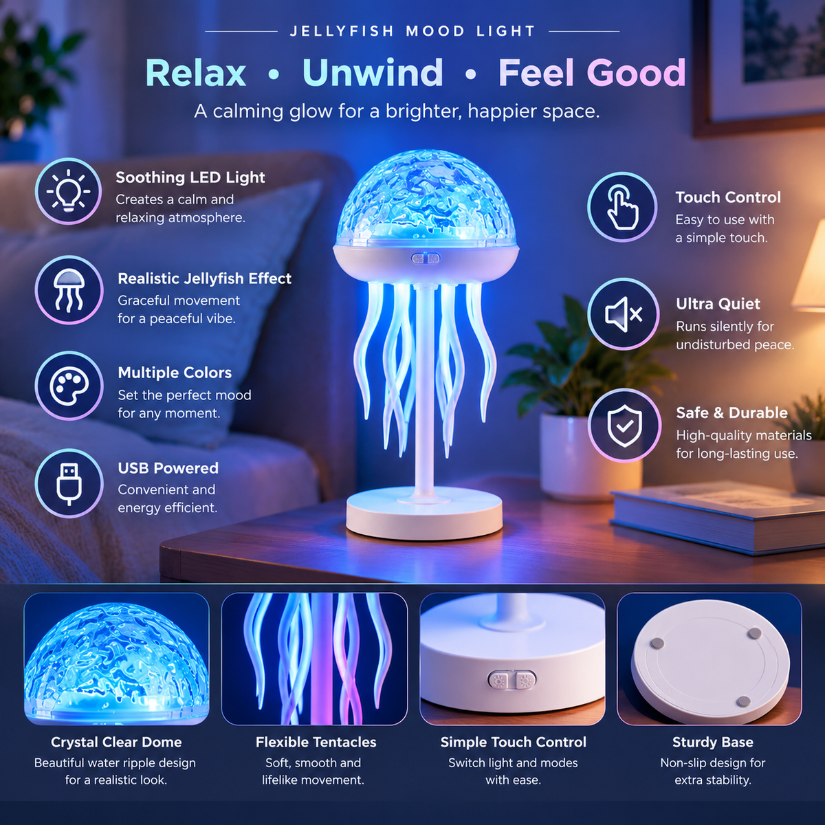 Ocean Drift Jellyfish Projection Lamp