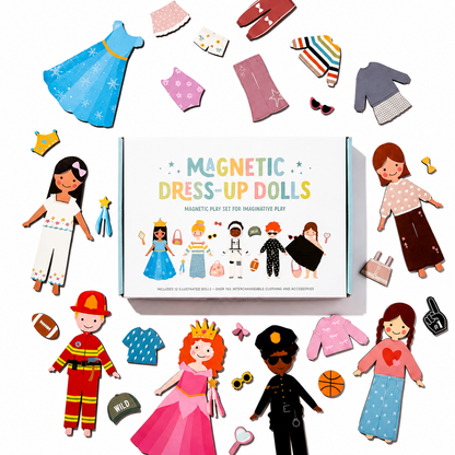 Cute Magnetic Dress-Up Doll Set for Kids