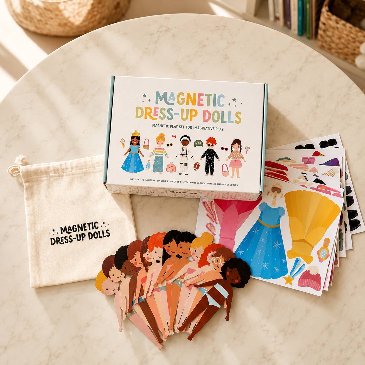 Cute Magnetic Dress-Up Doll Set for Kids