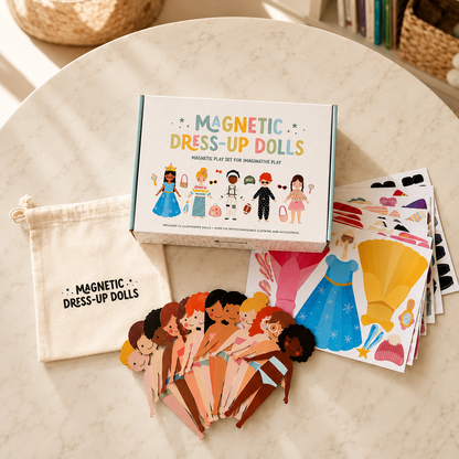 Cute Magnetic Dress-Up Doll Set for Kids