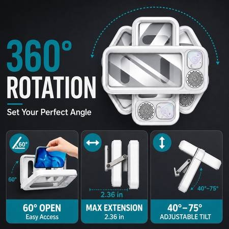 Smart Waterproof Shower TV Holder